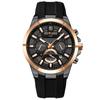 Reloj Deportivo de Cuarzo Multifuncional para Hombre Reward Correa de Silicona Suave para la Piel Tres Ojos Seis Agujas 24 Horas Reloj para Hombre