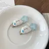 Presilha Infantil Azul Estrelada Sonhadora Sem Costura Bico de Pato para Franja e Cabelo Lateral, Acessório de Cabelo Dopamina Fofo Versátil