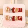 Puntas para decoración de uñas luz de lujo súper brillantes pedrería uñas postizas para pegar múltiples opciones de color uñas postizas mixtas con pedrería 3D y perlas