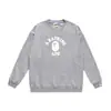 Comercio exterior BAPE cabeza de mono marca de moda logo pequeño estampado de letras sudadera con capucha manga larga sudadera de cuello redondo para pareja