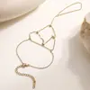 Aogu Ins Cadena de Muñeca de Acero Inoxidable con Corazón, Estrella y Avión Chapado en Oro Personalizado para Mujer, Accesorio de Mano Versátil Retro de Nicho