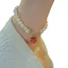 Pulsera Nueva de Perlas Color Durazno para Mujer, Diseño de Nicho de Alta Gama Estilo Ins, Dulce Regalo para Mejor Amiga
