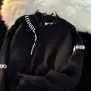 Diseño 2023 sentido nicho tejido para hombre misma marca de moda otoño e invierno moda suéter de punto de cuello redondo desgastado roto