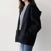 En Stock, Envío el Mismo Día, Nuevo Abrigo de Lana con Capucha Estilo Coreano Otoño e Invierno para Mujer, Corto, Holgado, Color Sólido, Casual Petite