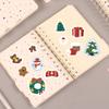 8 Collage Navideño Pintado Papá Noel Árbol Muñeco de Nieve Cambio de Cara DIY Cuenta a Mano Teléfono Móvil Cuaderno Pegatina Decorativa
