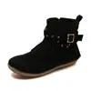 Botas femininas de comércio exterior, botinhas, outono e inverno 2023, novo, europeu e americano, transfronteiriço, tamanho grande, estação independente, botas com rebite, franja plana para crianças