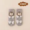 Meias de Chão Bebê Plush de Coral Espessadas Outono e Inverno Meias Infantis Meia Cano Médio Pontos de Borracha Antiderrapantes Meias Sapato para Crianças Pequenas