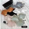 Gola de metal em forma de V com almofada no peito Top de manga curta Slim-Fit Base de emagrecimento feminino Spice Girl Vest Trendy T-Shirt