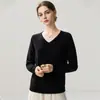 Nueva capa base de punto de cachemira para otoño e invierno, moderna, suave, cómoda, lisa, simple, de manga larga, cálida y elegante para mujer