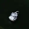 Plata Pura S999 Retro 3D Plata Dura Estilo Chino Pixiu Bestia Auspiciosa Cabeza de León Colgante Collar Pulsera Accesorios de Plata