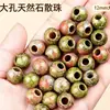 Amatista natural, ágata, turquesa, cuentas de agujero grande, cuentas sueltas, accesorios para joyería DIY, pulseras de cuentas, collares y artículos tejidos
