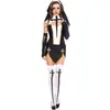 S-Xl Roupas de Freira para Halloween Adulto Feminino Cruz Cos Roupas de Performance Roupas de Performance de Freira Uniformes de Jogo