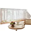 TEMU Suministro Directo de Fábrica Cortina Blanca de Encaje Transparente Cortina de Puerta Cortina de Dormitorio Cortina de Gasa Cortinas Estilo Americano Cortinas Cortas Media Cortina