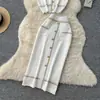 Conjunto de Dos Piezas de Punto Estilo Francés Inspirado en Chanel para Mujer, Verano Manga Corta Sencillo Casual Elegante Atuendo que Alarga la Figura