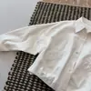 Camisa Coreana de Estilo Nuevo 2026 con Cuello de Solapa y Manga Larga para Mujer, Corte Holgado, Adelgazante, Top Versátil, Chaqueta de Color Sólido Estilo Americano para Mujer, Otoño