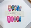 Nai Zi Unhas Vestíveis Feitas à Mão Série Estilo Europeu e Americano Coleção de Comércio Exterior Estilo Esculpido Pintado à Mão de Alta Qualidade Adesivos de Arte para Unhas Vestíveis