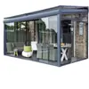 Gazebo de Liga de Alumínio com Solário de Vidro Fechado Pode Ser Usado como Sala de Chá de Lazer, Pavilhão de Observação de Jardim de Villa, ou como um Local para Portas e Janelas