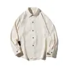 Camisa de gofres para hombre talla grande Otoño 2023 manga larga estilo retro americano moda comercio exterior alta calidad multicolor