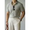 Camisa de Manga Corta Sedosa Sin Costuras Mezcla de Algodón y Lino para Hombre Verano 2025 Nueva Transpirable Absorbente de Sudor Versátil