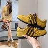 Zapatos de Entrenamiento Moral con Cordones Estampado de Leopardo Retro para Mujer 2025 Otoño Temprano Nuevos Zapatos Deportivos de Carreras con Suela Fina que Aumentan la Altura y Zapatos Casuales