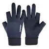 Luvas de Camurça de Inverno para Mulheres, Forradas com Lã, Espessadas, Quentes, Tela Sensível ao Toque, à Prova de Vento, Antiderrapantes, para Dirigir, Esportes ao Ar Livre, Ciclismo e Corrida, Homens