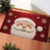 Felpudo de Piso Estilo Festival Navideño de Cachemira Sintética para Puerta de Entrada, Resistente a la Suciedad, Resistente al Desgaste, Elimina el Polvo, Alfombrilla Fácil de Limpiar, Alfombrilla Absorbente de Agua para Baño