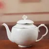 Conjunto de louça de porcelana fina para hotel com borda dourada, conjunto de quatro peças para restaurantes e salas de jantar, louça impressa estilo chinês