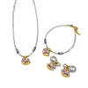 Collar Original de Moda Fresco Morado con Goteo de Aceite Caballo de Troya Perla Shijia Cadena Ligera de Lujo Nicho Elegante Versátil para Clavícula para Mujeres