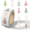 [Colección de Navidad] 500 Hojas/Rollo Pegatinas para Sellar Sobres Pegatinas de Etiqueta Autoadhesivas Transfronterizas Pegatinas de Rollo para Diario Personal