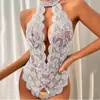 Samba Ropa Interior Seductiva Busto Pequeño Body de Encaje Puro Deseo Uniforme Caliente Pijama de Una Pieza Erótico Encanto