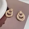 Uau Brincos Estilo Metal Minimalista de Luxo com Coração Vazado de Pérola Floral Retrô Europeu e Americano