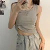 Top Curto com Costura Externa de Nicho, Consciente do Design, Camisole Sem Mangas Estilo Coreano para Roupa Interna de Verão, Regata Sexy