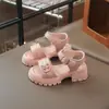 Zapatos Elegantes de Tacón Alto para Niñas 2026 Verano Nuevos de Suela Suave Antideslizantes Zapatos de Princesa para Niños Mayores Sandalias Romanas de Princesa con Punta Abierta
