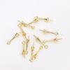 Pin de perla de medio agujero colgante para cinturón chapado en cobre oro real de 18 quilates ojo de oveja soporte para colgante color oro de 14 quilates accesorios hechos a mano para bricolaje