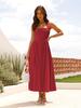 Comercio exterior Amazon Europa y Estados Unidos ropa de mujer transfronteriza 2025 nuevo temperamento color sólido cuello cuadrado cintura colgante cuello sin espalda vestido