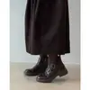 Botas Martin de Cuero con Hebilla Redondas Retro de Nicho para Mujer 2026 Otoño/Invierno Nuevas Versátiles Estilo Británico Tacón Grueso Botines
