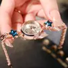 Reloj Pulsera Estrella de la Suerte Azul Estudiante Femenina Simple Tendencia Literaria Reloj para Mujer Moda Mujer Simple