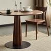 Mesa de Comedor Redonda de Madera Maciza Nórdica Nogal Negro Mesa Redonda Mesa de Comedor Sencilla de Ocio Norteamericana Muebles de Restaurante Mesa Redonda Ruler