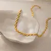 Colar Estilo Europeu e Americano Wanxing Joias em Aço Inoxidável Ouro 18K para Mulheres Moda Clássica Versátil Colar Transfronteiriço Atacado em Estoque