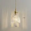 Lámpara de araña de cobre para mesita de noche, estilo romántico francés, para balcón, pasillo, estilo retro wabi-sabi, línea larga, lámpara de araña pequeña de cristal japonés