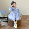 Vestidos para Meninas Primavera Outono 2026 Novo Estilo Academia Infantil Saia de Gaze Princesa Roupa de Outono para Bebê Vestido Camisa de Manga Longa