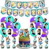Decoração para festa de aniversário com tema princesa Jasmine, bandeira de aniversário da Jasmine, cartão de inserção de bolo, arranjo de balões em espiral