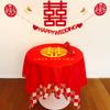 Rojo Festivo Boda Mesa de Comedor Mesa de Centro Decoración Tela Montaje de Mesa para Banquete de Boda Mantel de Boda Mantel