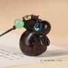 Sândalo verde madeira maciça escultura zodíaco coelho pingente diy chaveiro bonito coelho celular corrente bolsa acessórios para carro