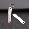 Etiqueta de acero inoxidable antipérdida, grabada a láser, con número de teléfono, matrícula, etiqueta de equipaje, colgante para llave de coche, directa de fábrica
