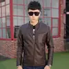 Rojo Otoño Juvenil con Capucha Casual Cremallera Bolsa de Excavación Ajuste en stock Cuello Cremallera Forro de Polar Ropa de Cuero