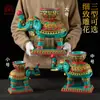 Base de Lámpara de Elefante Pintado en Resina de Xizang, Base de Lámpara de Mantequilla para el Hogar, Portavelas de Lámpara de Luz Eterna, Adorno de Elefante