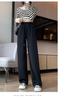 Pantalones Yamamoto de cintura alta con textura rosa y drapeado para mujer, pantalones holgados casuales de verano, pantalones rectos de cintura alta.