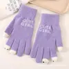 Novas Luvas de Inverno Femininas com Tela Sensível ao Toque, Quentes, Tricô Jacquard, Luvas Cardi de Veludo Doudouyu