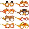 Nova Festa de Ação de Graças Decoração Óculos engraçados Foto Props Outono Maple Leaf Thanksgiving Paper Glasses